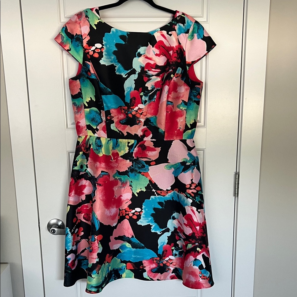 Tahari Multicolor Floral Mini Dress